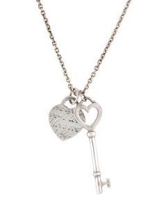 From the Tiffany Keys CollectionSterling SilverIncludes Original Box Key Necklace Tiffany, Tiffany Key, Heart Key, Cartier Jewelry, Heart Tag, Heart And Key, Belt Shop, Saint Laurent Bag, Work Bags