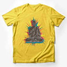 Vibrant Buddha Meditation Graphic Tee, Spiritual Zen Yoga T-Shirt, Unisex Mindfulness Shirt, Colorful Buddhist Art Top, Gift Idea Male T-Shirt Custom graphic T-Shirt.Customize your color Meditation Graphic, Art Top, Zen Yoga, Buddha Meditation, Yoga Tshirt, Funny Graphic Tees, Buddhist Art, Casual Summer Shirts, Art Shirts