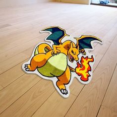 an image of a pokemon sticker on the floor