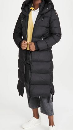 Parajumpers Panda Jacket | Shopbop Long Quilted Coat, Long Sleeve Outerwear, Winter Jackets Women, Turtle Neck Top, Duck Down, Long Coat, Black Coat, Black Fabric, Outerwear Jackets