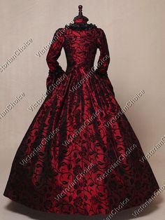 Caroler Dress, Dark Queen Dress, Mrs Claus Dress, Masquerade Gown, Marie Antoinette Dress, Steampunk Outfits Women, Dress Masquerade, Colonial Dress, Antoinette Dress