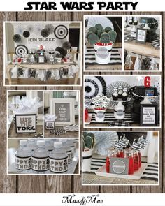 star wars party with black and white decorations