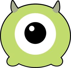 an eyeball with horns is shown in the shape of a monster's head