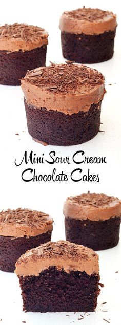 chocolate cupcakes with frosting in the middle and on top, cut into squares