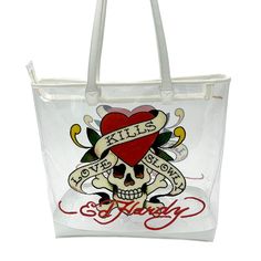 Ed Hardy Y2k Vegan Leather Great For The Pool Or Beach Or Everyday Wear Tote Bags With Case For Everyday Use, Everyday Tote Bag With Case Included, Everyday Crossbody Bag With Case, Shopping Tote Bag With Case Included, Ed Hardy Y2k, Love Kills Slowly, Love Kills, Rockabilly Outfits, Ed Hardy