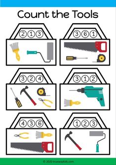 printable worksheet for counting the tools