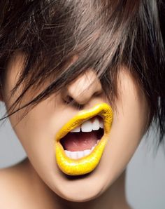 Bouche- <3 - #yellow - ☮k☮ Yellow Makeup, Make Me Up, Eyes Lips, Yellow Fashion, Mellow Yellow, Shades Of Yellow, Professional Makeup