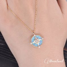 Opal Pendant North Star Compass Necklace Yellow Gold - Etsy Star Charm Round Jewelry For Anniversary, Blue Round Star Charm Jewelry, Blue Round Jewelry With Star Charm, Blue Star-shaped Birthstone Jewelry, Star-shaped Blue Birthstone Jewelry, Galaxy Clothes, Fantasy Jewelry Magic, Shiny Rings, Compass Necklace