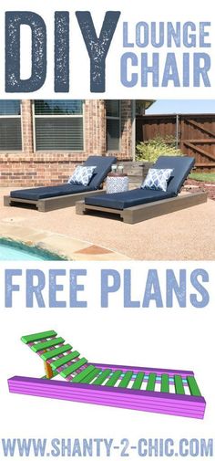 an advertisement for a lounge chair with free plans