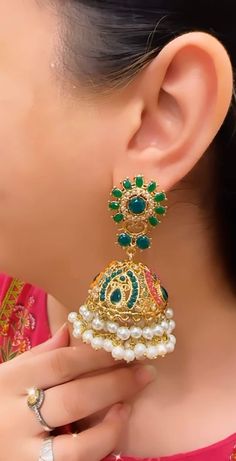 We bring beautiful Jewelry sure to elevate any look! Kindly pay attention to all photos and video and ask questions about the item prior to ordering. Statement Lighting, Deodorant Spray, Jhumka Earrings, Beads Handmade, Pearl Beads, Pay Attention, Emerald Green, Beautiful Jewelry, Jewelry Earrings Dangle