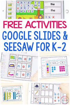 free activities for google slides and sesaw for k - 2