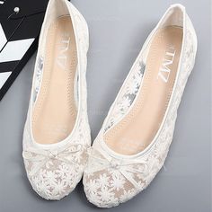 [AU$34.00] Women's Lace Flat Heel With Bowknot White Lace Flats, Stylish Watches For Girls, Bride Flats, Flat Wedding Shoes, Wedding Wedges, Wedding Boots, Lace Flats, Wedding Shoes Bride, Bridal Wedding Shoes