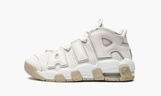 Air More Uptempo GS DM1023 001 Beige Nike, Low Top Nikes, Nike Air Uptempo, Nike Uptempo, Nike Air More Uptempo, Nike Air More, Old Shoes, Shoe Inspo, Aesthetic Shoes