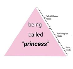 a pink triangle with the words being called princess