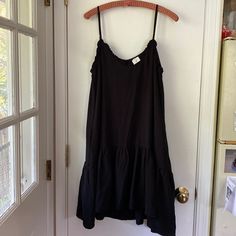 Little Black Dress With Pockets From Wishlist. New With Tags, Never Worn. Adjustable Spaghetti Straps, Ruffled Neckline, And Slightly Billowy Skirt. Lined And Very Flattering! Size Medium But Could Fit A Medium/Large. Hits Me Just Above The Knee (I’m 5’6) Casual Black Slip Dress For Vacation, Casual Black Slip Dress For Beach, Black Midi-length Slip Dress For Day Out, Black Ruffle Hem Midi Dress For Beach, Black Midi Slip Dress For Vacation, Casual Black Slip Dress For Day Out, Velvet Tunic Dress, Velvet Shirt Dress, Black Dress With Pockets