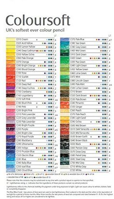 the color chart for colours in different colors