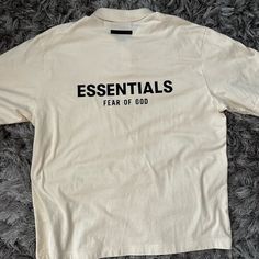 Essential Fear Of God Polo Shirt. Never Worn. This Shirt Is Oversized So Medium Is Xl Essentials Outfit Men Fear Of God, Fear Of God Jeans, Essential Fear Of God, Fear Of God Sweater, Fear Of God Shorts, Fear Of God Shirt, God Shirts, Christian Men, Cream Yellow