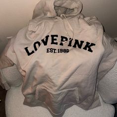 The Comfiest And Cutest Hoodie Around! Back From When Pink Still Put Their Name On Everything. Worn Once For About Two Hours And Never Worn Again! Winter Hoodie With Logo Print For Loungewear, Winter Loungewear Hoodie With Logo Print, Cozy Hoodie With Letter Print, Cozy Hooded Hoodie With Letter Print, Cute Hoodie, Pink Hoodie, Pink Tops, Victoria Secret Pink, Pink Ladies