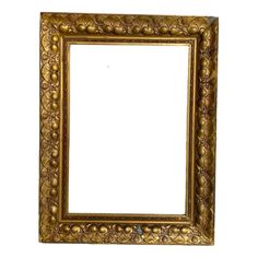 an ornate gold framed mirror on a white background with clipping for text or image