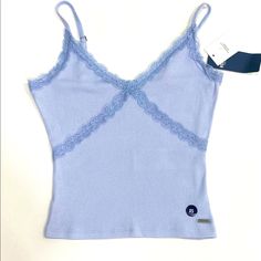 Brand New Blue Crop Top From Hollister Size Xs -Cami Style Crop Top -Color: Blue Hollister Tops Summer, Blue Crop Top, Blue Summer Outfits, Hollister Crop Tops, Hollister Clothes, Blue Crop Tops, Hollister Tops, Cute Preppy Outfits, Preppy Outfits