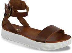 Mia Women's Ellen Wedge Sandal Casual Platform Sandals With Ankle Strap, Brown Sport Sandals For Spring Beach Occasion, Casual Ankle Strap Platform Sandals, Casual Leather Sport Sandals For Summer, Casual Ankle Strap Wedge Sandals For Beach, Casual Summer Sport Sandals, Casual Leather Wedge Sandals For Beach Season, Casual Open Toe Sport Sandals For Beach Season, Casual Brown Wedge Sandals For Summer