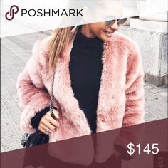 Somedays Lovin Pink Fur Jacket Worn once. Gorgeous on, selling because I just can't wear it because I live in hot weather! Rose/blush colored. Size Medium- fit me well and I'm 5'9" size 6/8. Can easily fit size 4 (bigger, longer fit) to a size 8 (falls shorter) Somedays Lovin Jackets & Coats Pink Faux Fur Outerwear For Fall, Pink Spring Outerwear With Faux Fur Lining, Pink Faux Fur Lined Spring Outerwear, Pink Faux Fur Trim Coat For Spring, Fitted Pink Fur Coat For Fall, Pink Spring Outerwear With Faux Fur Trim, Chic Pink Fur Coat For Spring, Chic Pink Spring Fur Coat, Trendy Pink Fur Coat For Fall