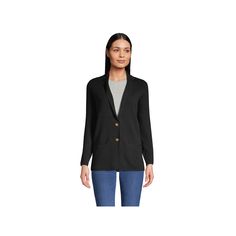 For a polished, yet comfortable layer, reach for this women's Lands' End sweater blazer. 2 button front Long sleeves Fine gauge cotton construction 2 pocketsFABRIC & CARE Cotton Machine wash Imported Size: Small. Color: Black. Gender: female. Age Group: adult. Casual Single-breasted Career Blazer, Casual Button-up Career Blazer, Single Breasted Button-up Cardigan For Work, Winter Cotton Blazer With Button Closure, Casual Button-up Blazer For Career, Casual Career Blazer With Button Closure, Casual Outerwear With Button Closure For Career, Casual Button-up Career Outerwear, Casual Button-up Outerwear For Career