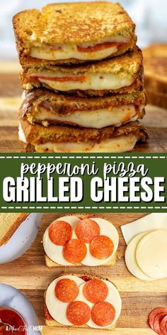 this pepperoni pizza grilled cheese sandwich is the perfect appetizer to serve at any party