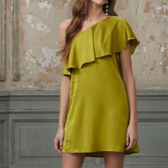 Material: 95% Polyester, 5% Spandex Color: Warm Olive Off The Shoulder, Asymmetrical Made In China Offers Are Accepted :) Chic Asymmetrical Stretch Mini Dress, Casual One Shoulder Dress With Asymmetrical Hem For Party, Green Mini Dress With Asymmetrical Hem, Green Mini Dress With Asymmetrical Neckline For Date Night, Casual Asymmetrical Dress With Asymmetrical Neckline For Party, Casual Asymmetrical Dress With Neckline For Parties, Asymmetrical Dresses For Day Out, Casual Asymmetrical Neckline Dress For Party, Spring One Shoulder Stretch Dress With Asymmetrical Hem