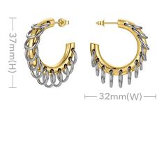 Add some edgy charm to your outfit with our Evie Fringe Earrings. These mixed metal earrings feature a unique chain fringe design that will make you stand out from the crowd. Perfect for adding a touch of personality to your look! Item Details: 18kt Gold Plated Stainless Steel Water-Resistant Hypoallergenic Color: Coloration in the product may slightly vary to photography. Please allow 48-72 hours to process your order before we prepare shipment, EXCLUDING WEEKENDS AND HOLIDAYS. Chain Fringe, Mixed Metal Earrings, Metal Earrings, Fringe Earrings, 72 Hours, Mixed Metals, Stainless Steel Jewelry, Steel Water, Ring Bracelet