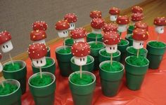 there are many cups that have mushrooms on them