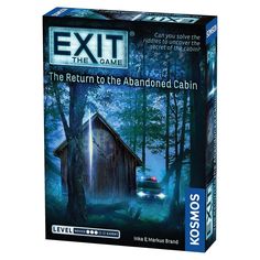 an exit the game box is shown in front of a white background with trees and a car