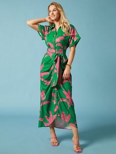 Regular Fit Shirt Collar Vacation Midi Dress | stylewe Dress For Vacation, Shirt Collar Pattern, Best Maxi Dresses, Shirt Dress Outfit, Hacks Clothes, Trendy Dress Outfits, Fitted Midi Dress, Vacation Wear, Trendy Dress