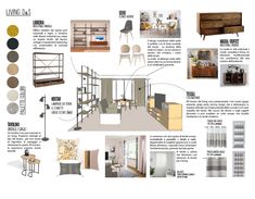 the interior design process is depicted in this brochure, including furniture and accessories