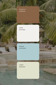 the color palettes are all different shades