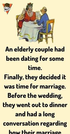 an elderly couple had been dating for some time