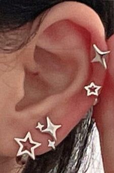 Casual Star-shaped Jewelry For Parties, Star Shaped Earrings For Summer, Casual Star Jewelry For Summer, Summer Star-shaped Jewelry For Pierced Ears, Casual Star-shaped Summer Jewelry, Casual Summer Star Shaped Jewelry, Silver Star Earrings For Summer, Trendy Summer Star-shaped Jewelry, Star Shaped Summer Party Earrings