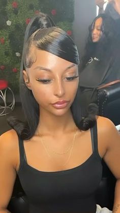 Birthday Hairstyles For Black Women 22, School Ponytail, Deer Beauty, Barbie Ponytail, Slick Ponytail, Barbie Hairstyle, Black Ponytail Hairstyles