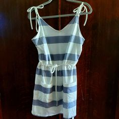 Light Gray And White Stripe Cotton Dress Summer Tank Dress, High Neck Mini Dress, Ruffle Trim Dress, Small Black Dress, Blue Shirt Dress, Mauve Dress, Mini Skater Dress, Chambray Dress, Dress The Population