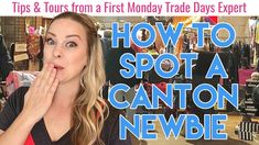 a woman holding her hand to her mouth and looking at the camera with text overlaying how to spot a canton newbie