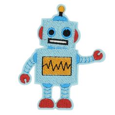 "Buy the Iron-On & Adhesive Robot Embroidered Patch by Make Market® at Michaels. Enhance the look of a denim jacket, add flair to a backpack, give personality to a plain T-shirt or decorate your favorite canvas tote with the robot embroidered patch. Enhance the look of a denim jacket, add flair to a backpack, give personality to a plain T-shirt or decorate your favorite canvas tote with the robot embroidered patch. This cute robot patch is iron-on for permanent application or you can peel the ba Blue Robot, Cute Robot, Craft Iron, Senior Quotes, The Robot, Plain T Shirt, Robot Design, Plain Tshirt, Red Accents