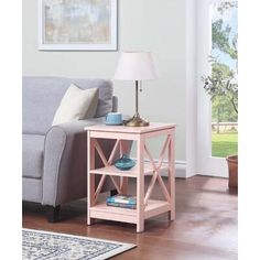 a living room scene with focus on the end table