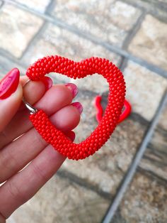 "Beaded heart hoop earring! They will be a wonderful accessory for any of your style! ♡I promise that you will always be in the spotlight with such earrings!♡Ready to ship!! The diametr is 2 \" (5 cm) ❤ CUSTOM ORDERS It is ABSOLUTELY HANDMADE . So if you like this item in a different color or size, send me a message please. I will send you a link for a \"custom order\" and you'll be able to place the order there. Please feel free to communicate with me. SHIPPING Item will be shipped carefully pa Handmade Trendy Heart Drop Earrings, Trendy Handmade Heart Drop Earrings, Gift Hoop Earrings With Heart Beads, Trendy Handmade Jewelry For Valentine's Day, Summer Heart Shaped Jewelry With Heart Beads, Red Heart Beads Jewelry For Summer, Adjustable Beaded Heart Earrings As Gift, Handmade Heart Earrings With Round Beads For Valentine's Day, Trendy Red Beaded Earrings For Gift