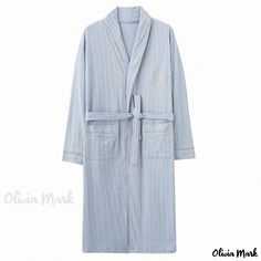 Olivia Mark - Long Sleeve Pure Cotton Sleepwear Robe Dressing Gown for Home, Bathrobe and Nightgown Cotton Sleepwear, Dressing Gown, Sleepwear Robe, Olivia Mark, Types Of Collars, Cotton Dresses, Night Gown, Pure Cotton, Gowns Dresses