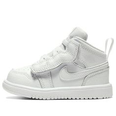 Best gifts for newborns/babies! (AJ1/SNKR/Pure White) White Scratch-resistant Sneakers For Playtime, Gifts For Newborns, Nike Air Jordan 1 Mid, Air Jordan 1 Mid, Newborn Baby Gifts, Jordan 1 Mid, Air Jordan 1, Pure White, Nike Air Jordan