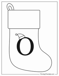 a christmas stocking with the letter o on it