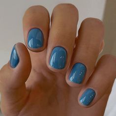 Sept 2023 Nail Colors, Sapphire Blue Gel Nails, Very Short Gel Nails, 2023 Nails, Subtle Nails