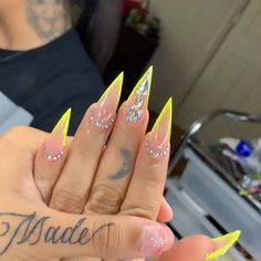 Pin on IT Girl. Yellow Nail, Stiletto Nail Art, Luxury Nails, Fire Nails