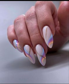 Nail Polish Style, Band Nails, Acrylic Nail Shapes, Gel Nail Art Designs, Lines On Nails, Manicure Ideas, Bling Acrylic Nails