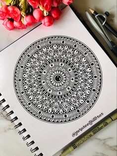 Traditional mandala created using Black Fineliner Some Mandala Art, Different Mandala Art, Mandela Designs Pattern, Mandala Drawing Patterns, Mandala Designs Pattern, Mandela Art Ideas, New Mandala Art Design, How To Make Mandala Art, Circular Mandala Art